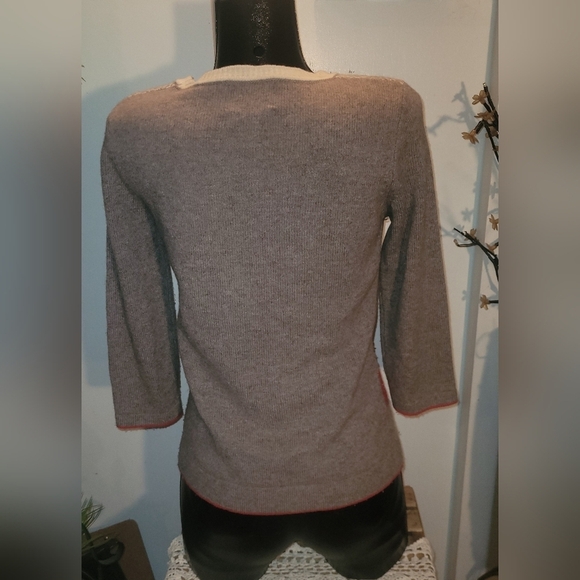 Telluride Clothing Co Merino Wool Striped Hem Sweater M - Picture 6 of 6